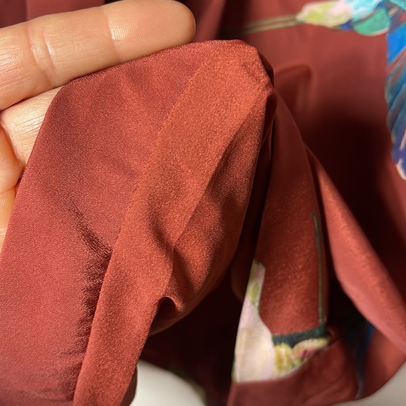 Ted Baker London Bow Necktie Tunic Dress Size 1 Rust Brown Flying Geese Pattern - Picture 7 of 13